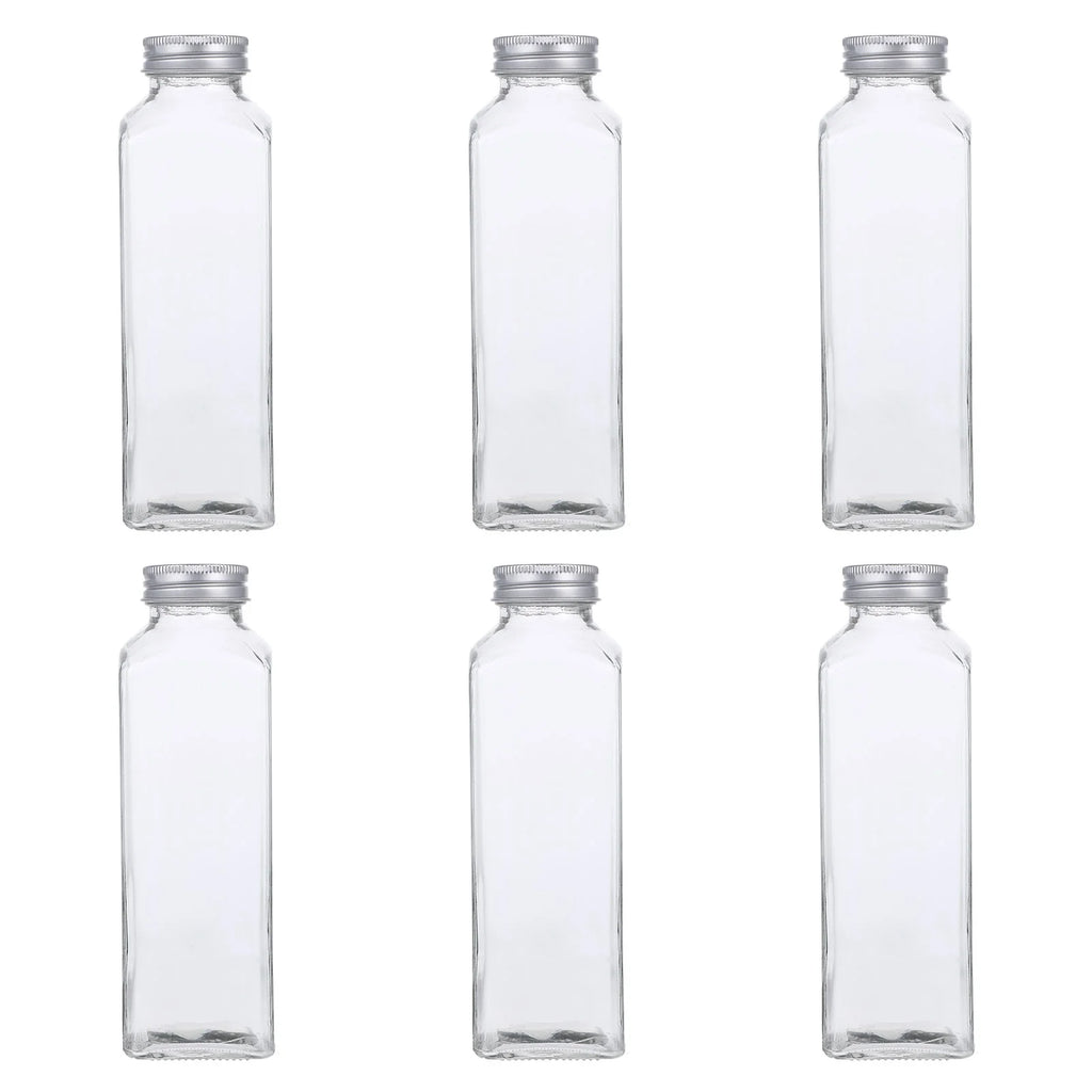 6 Pcs Glass Storage Bottles with Lid Y480775