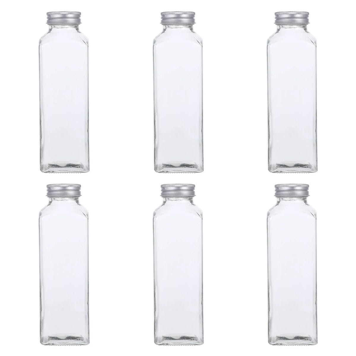 6 Pcs Glass Storage Bottles with Lid Y480775