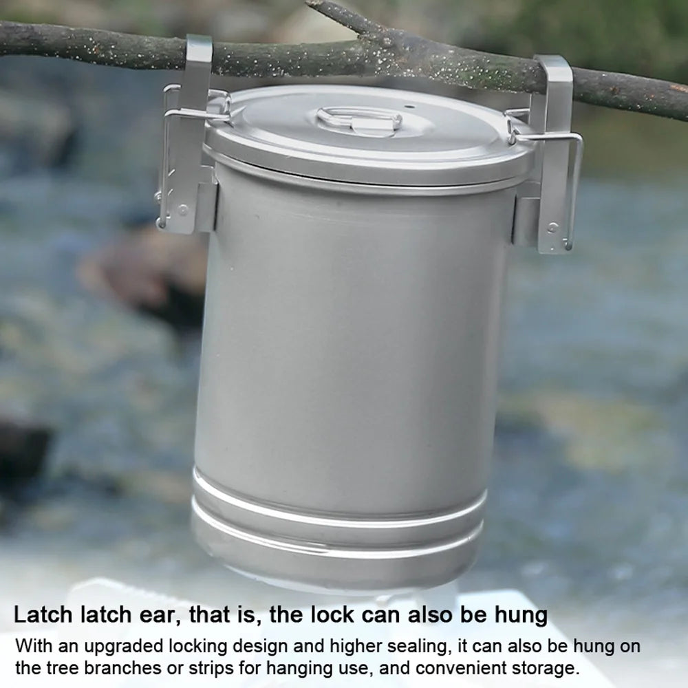 Large Capacity Stainless Steel Camping Cooking Pot with Removable Handle T3016