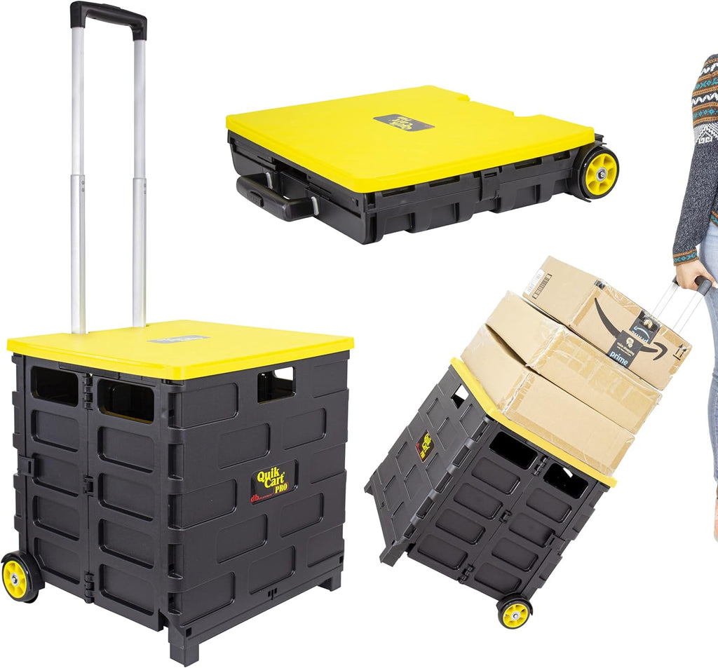 Black Heavy Duty Collapsible Utility Cart with Seat F100423