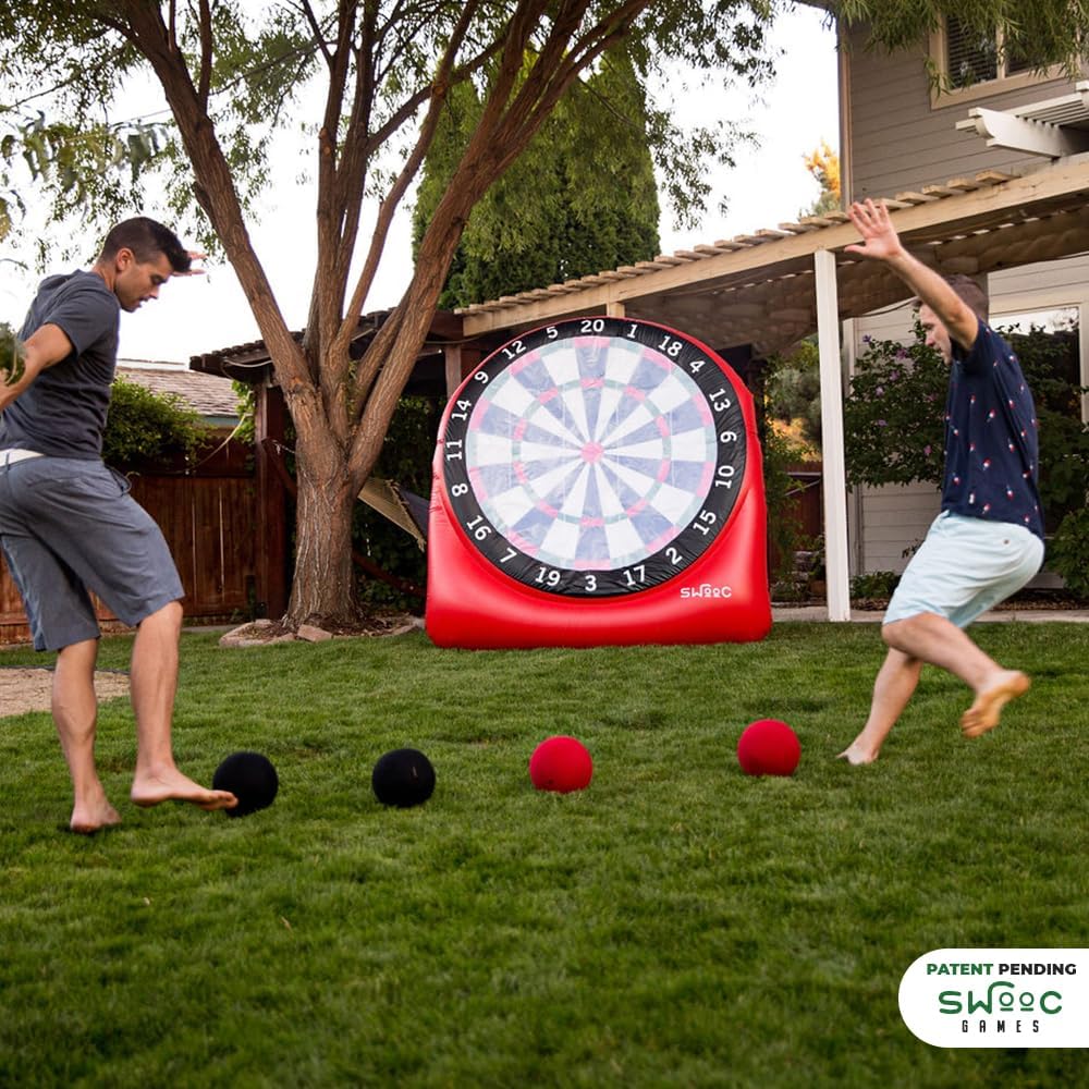 Giant Inflatable Outdoor Dartboard with Soccer Balls, Air Pump & Score Card J78993