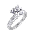 Moissanite Cushion Cut Lab Diamond Engagement Ring With Princess Cut Sidestones I1815