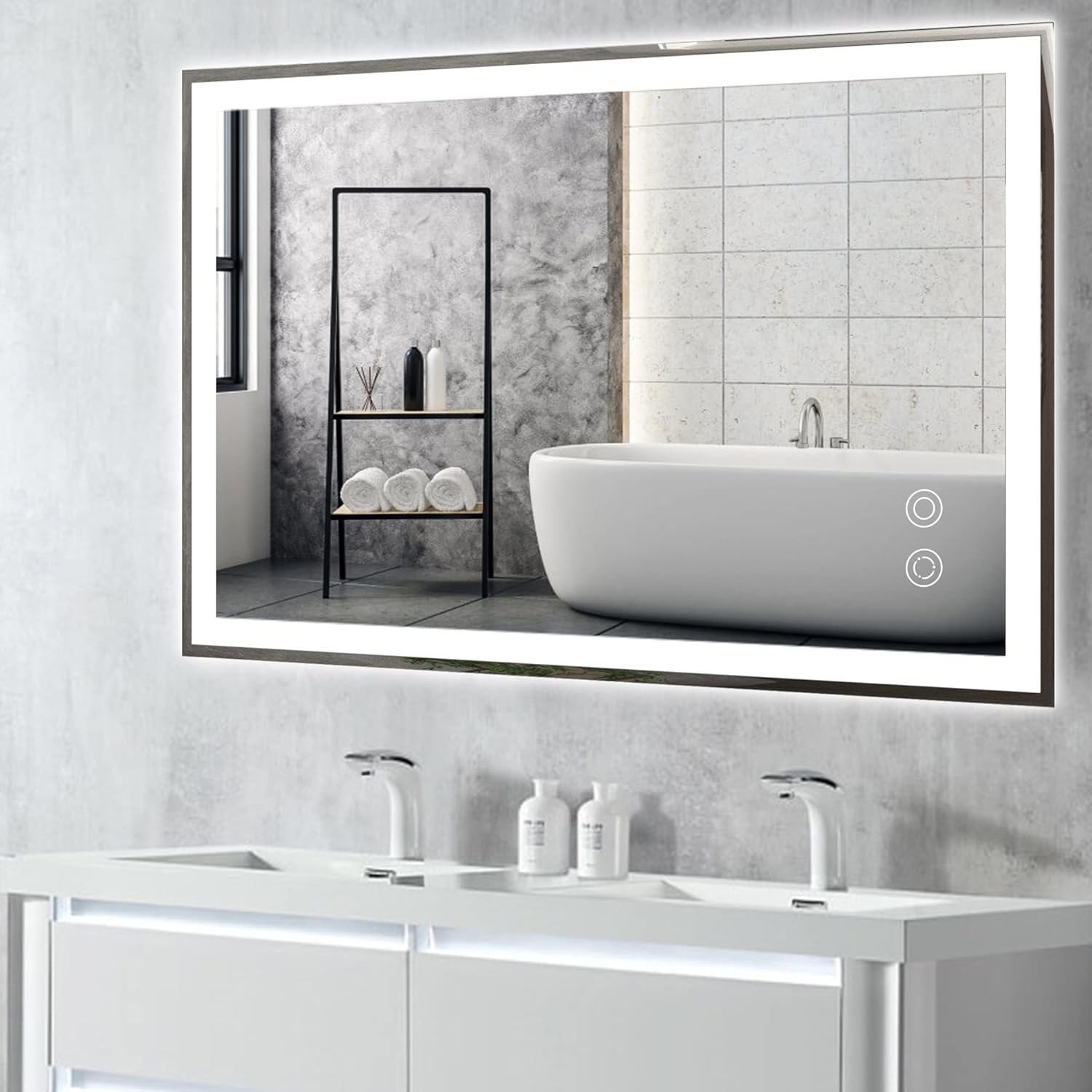 Anti Fog LED Bathroom Mirror with Dimmable Touch Switch T23938