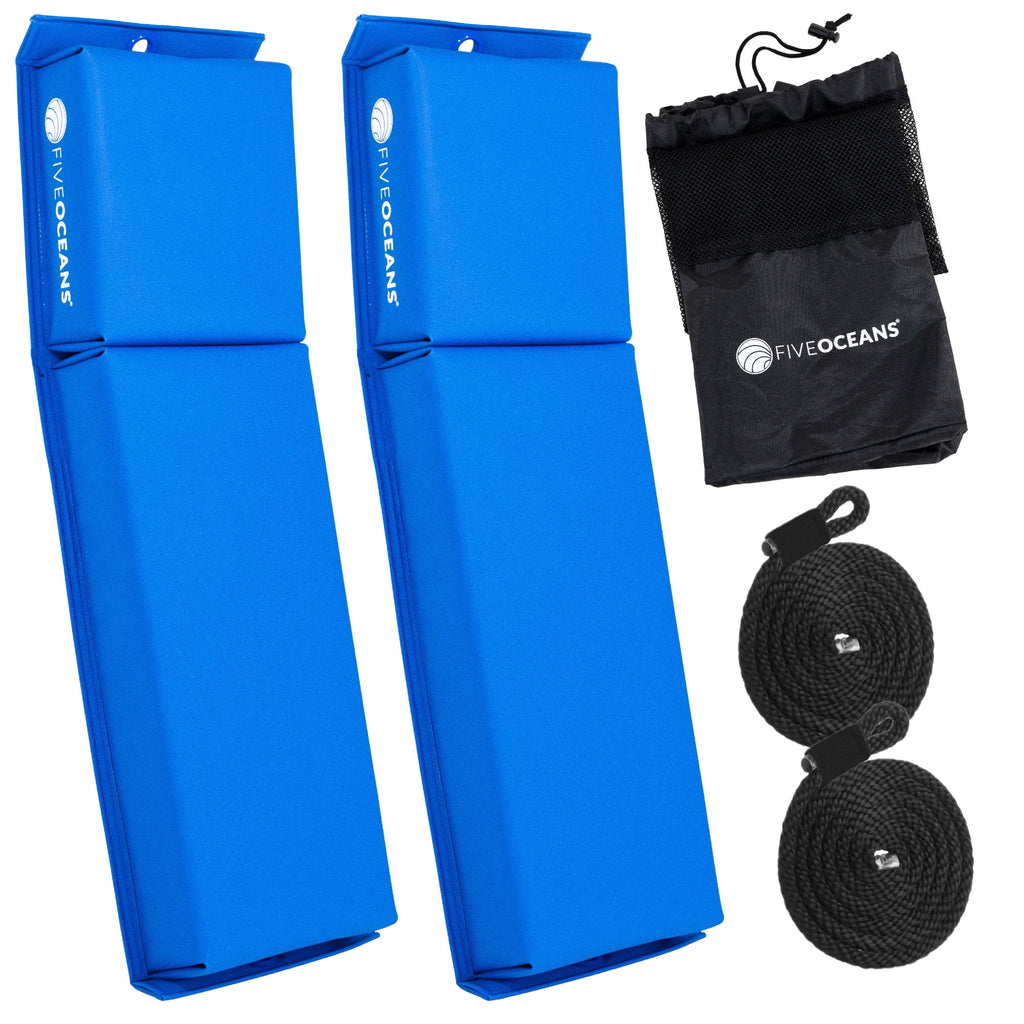 Blue 2-Pack 24-Inch Waterproof PVC Boat Fender with Storage Bag I587