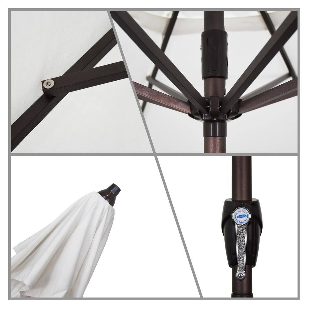 Patio Umbrella with Bronze Aluminum Pole Aluminum Ribs Auto Tilt Crank Lift W271319