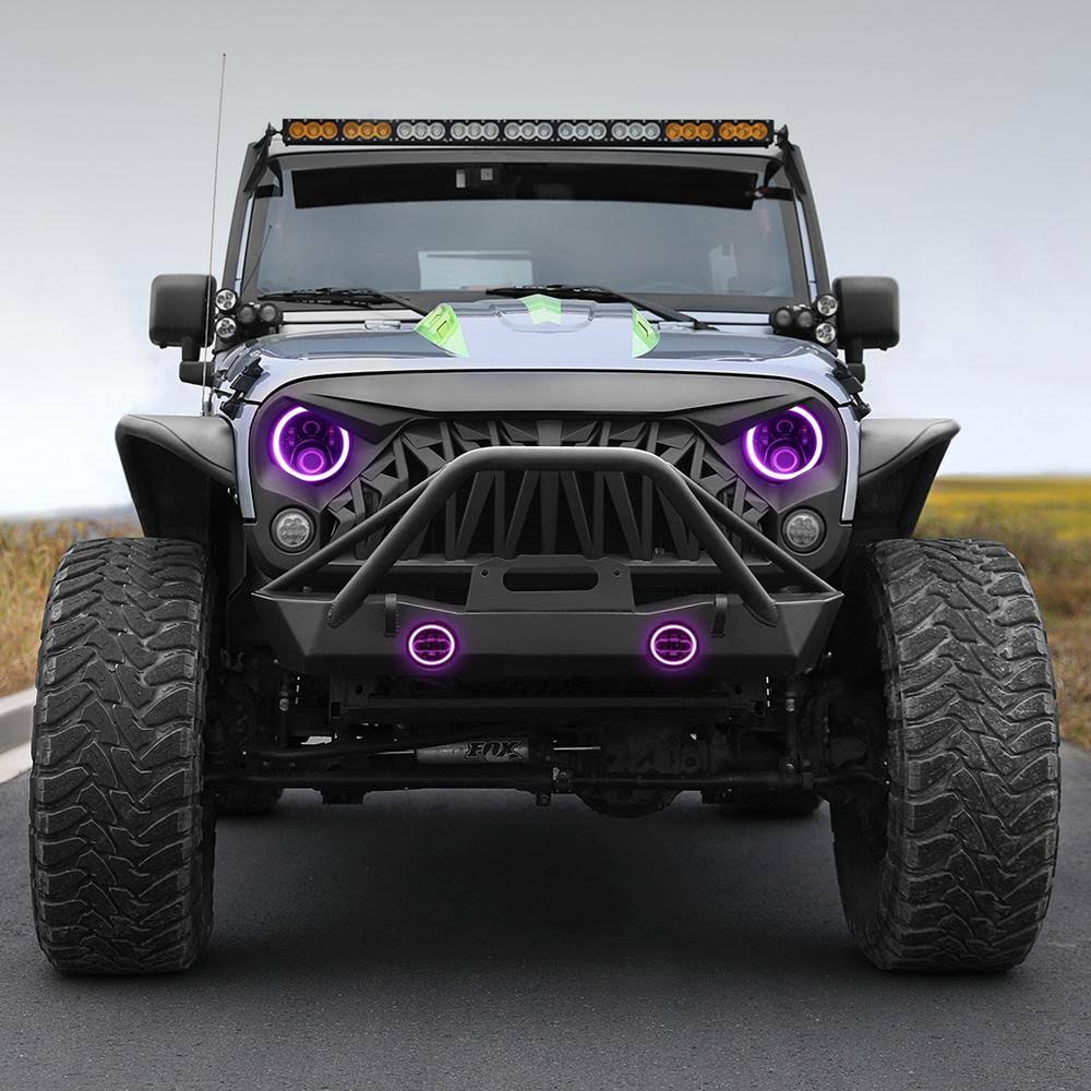 RGB Halo Headlights and Fog Lights Combo for Jeep Wrangler JK M271