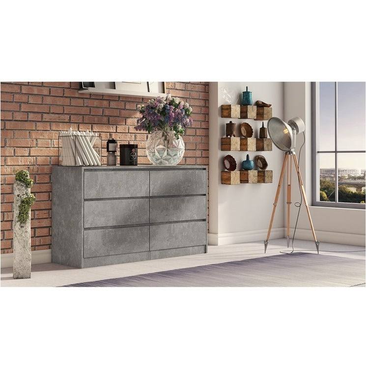 Concrete 6-Drawer Chest of Drawers D885