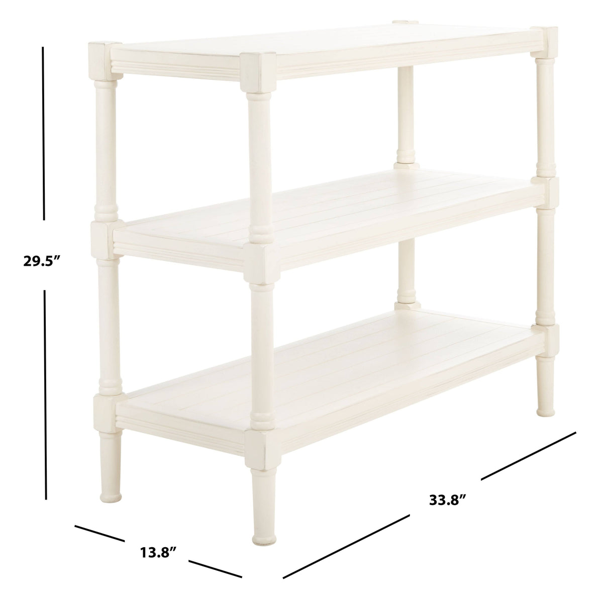 Distressed White 3-Shelf Console Table S129405