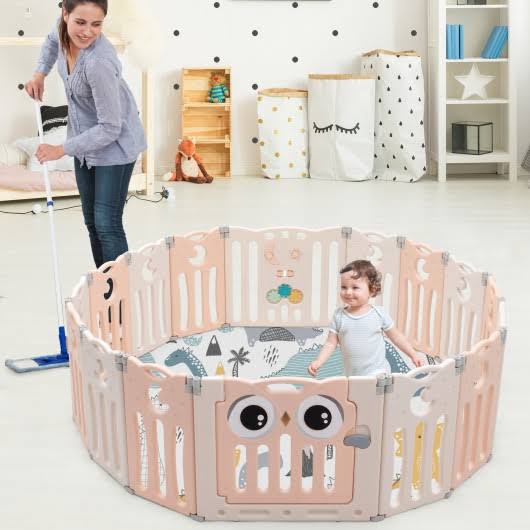 Pink Baby Activity Center Play Yard with Lock Door F12650