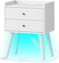White Nightstand with 2 Sliding Drawers P207700