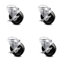 Phenolic Swivel Bolt Caster Set of 4 with 4x22 Wheel Y212