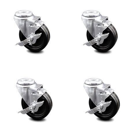 Phenolic Swivel Bolt Caster Set of 4 with 4x22 Wheel Y212