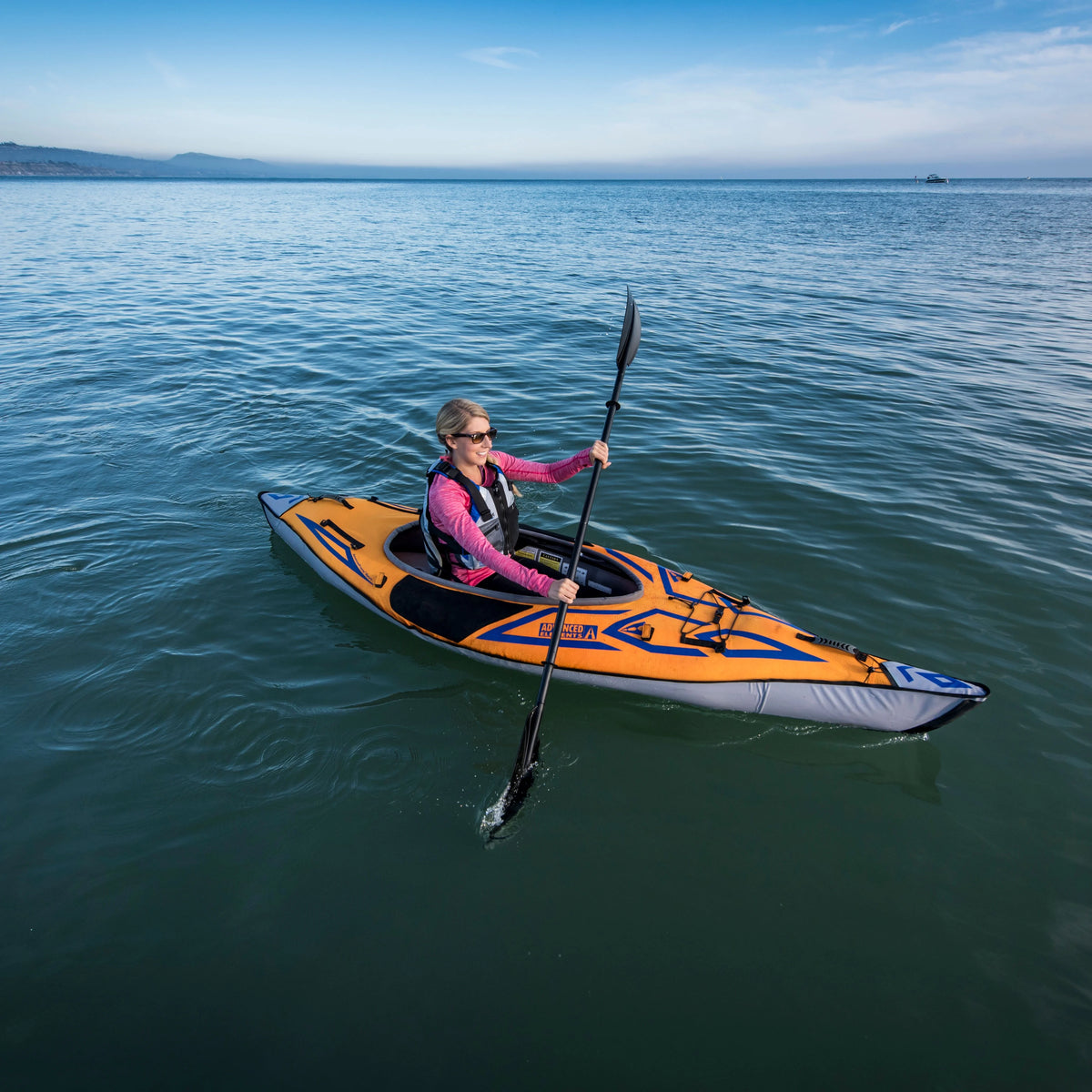 Inflatable Kayak with Pump - 10 ft - Orange H423