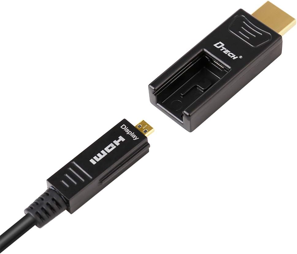 Fiber Optic HDMI Cable 150 Feet 4K 60Hz 18Gbps High Speed with Dual Micro HDMI and Standard HDMI Connector A323