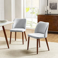 Gray Fabric Upholstered Dining Chairs Set of 2 S5742