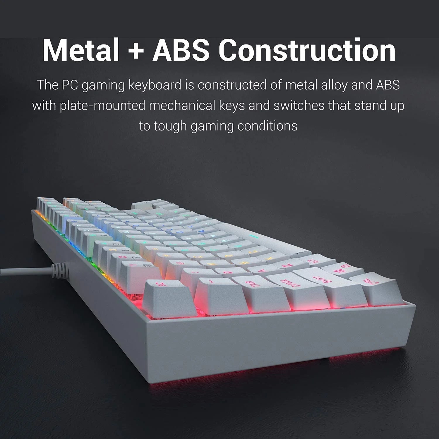 White 87 Key RGB Mechanical Gaming Keyboard N2818