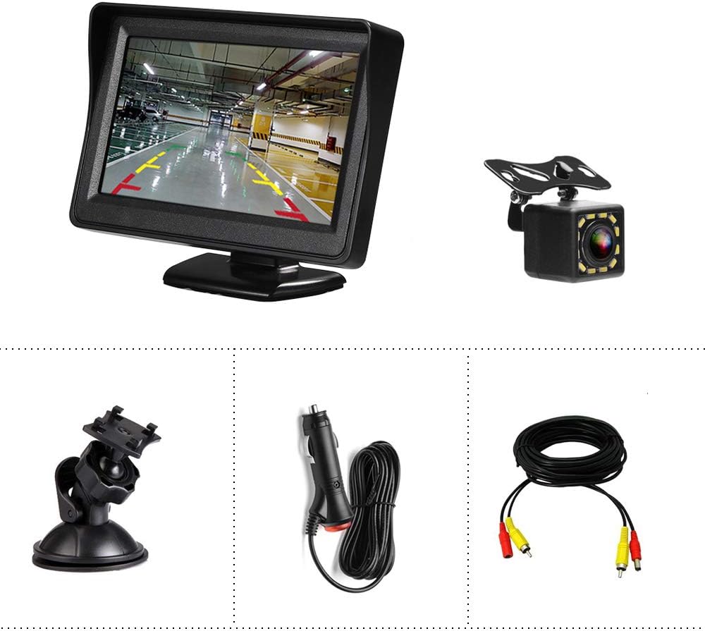4.3 Inch HD 720P Waterproof Backup Camera with Grid Lines A885941