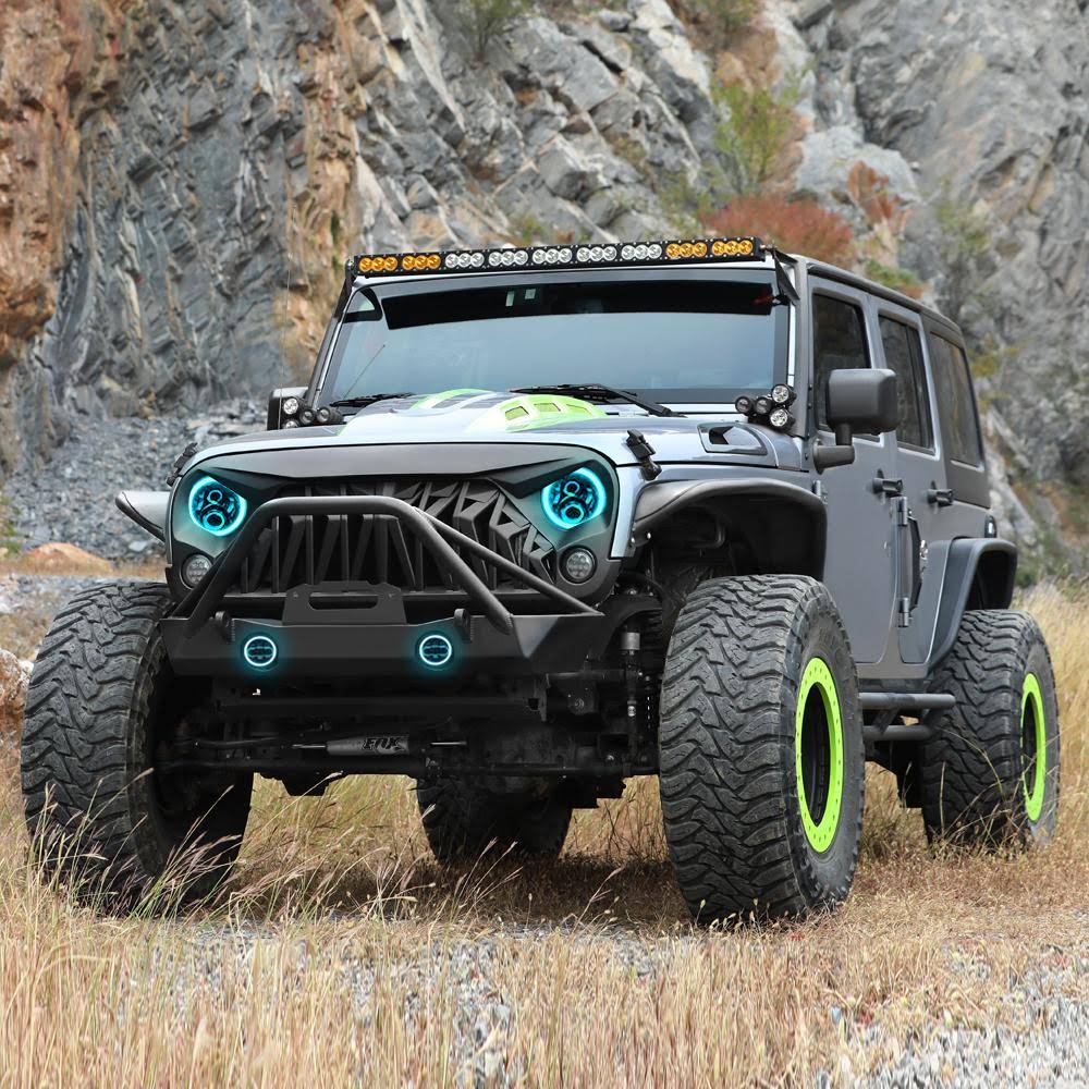 RGB Halo Headlights and Fog Lights Combo for Jeep Wrangler JK M271