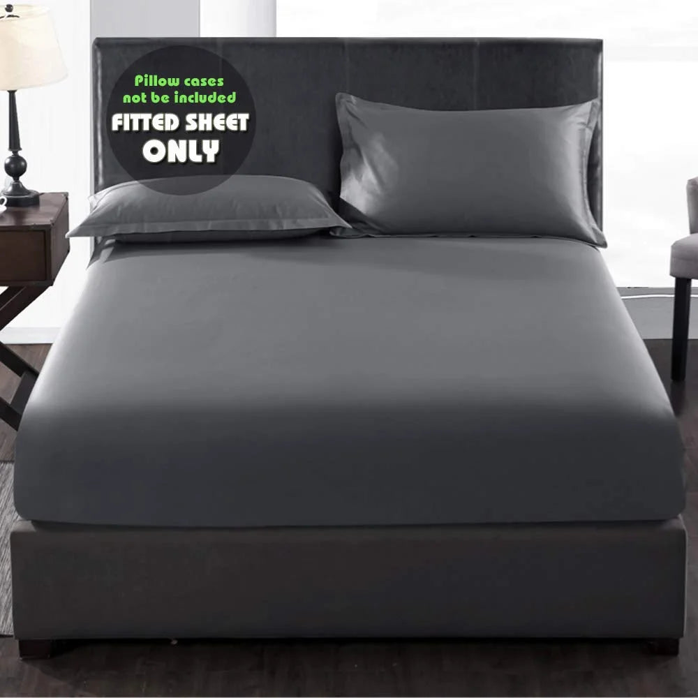 Gray Twin Fitted Sheet, Micro-Knit, 4-Way Stretch, Deep Pocket 8” to 10” L86210