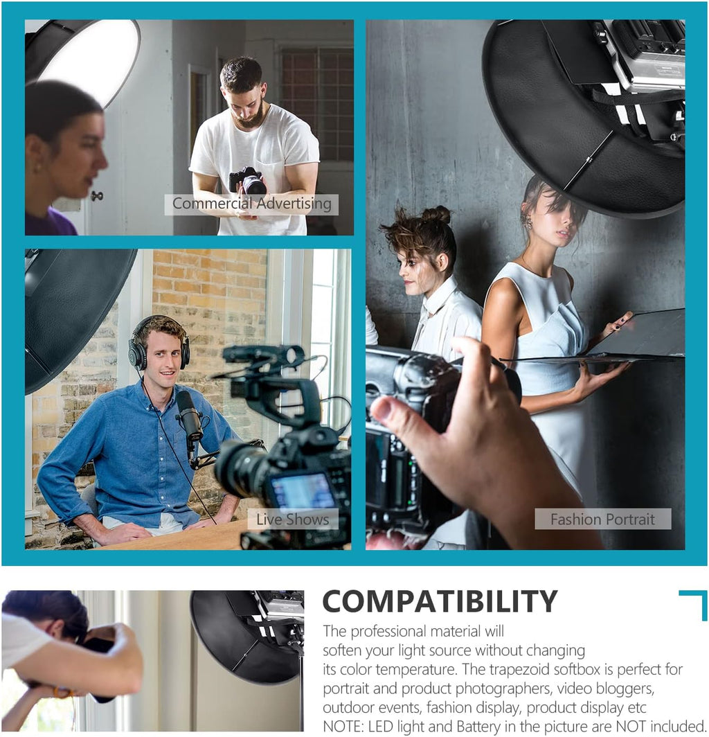 Collapsible Softbox Diffuser with Carry Bag for Photo Studio Portrait Video Shooting H560