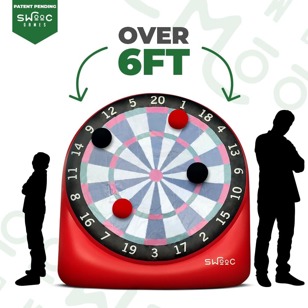 Giant Inflatable Outdoor Dartboard with Soccer Balls, Air Pump & Score Card J78993