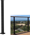 Stainless Steel Square Cable Railing Post 36”x2”x2” Brushed Finish Corner Post V97383