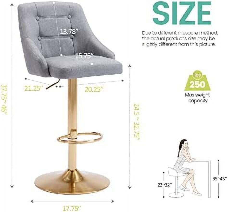 Dark Green Black Fabric Tufted Swivel Barstool T46556