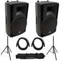8" Pro DJ Powered 300W PA Speaker Pair with Tripod Stands & XLR Cables L785129
