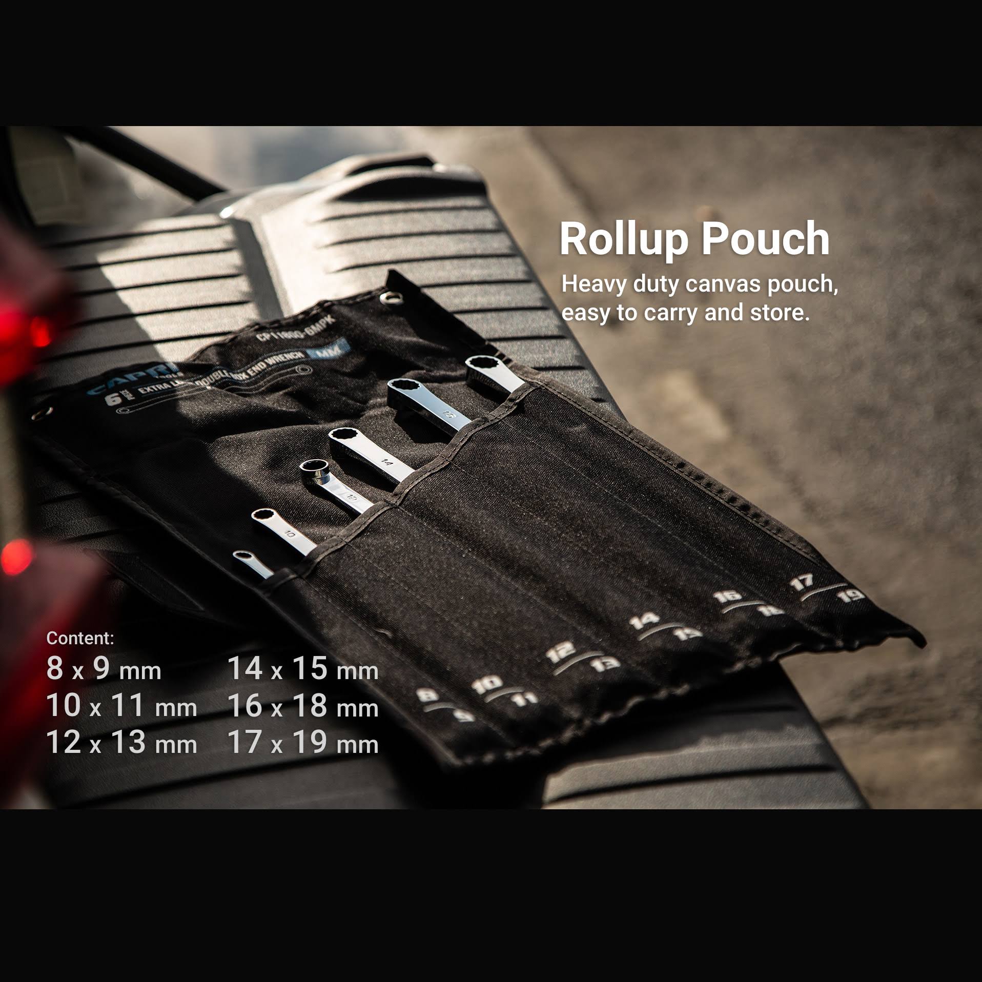 0 Degree Offset Extra Long Box End Wrench Set, Metric, 8-19 mm, 12 Sizes, 6-Piece T1555