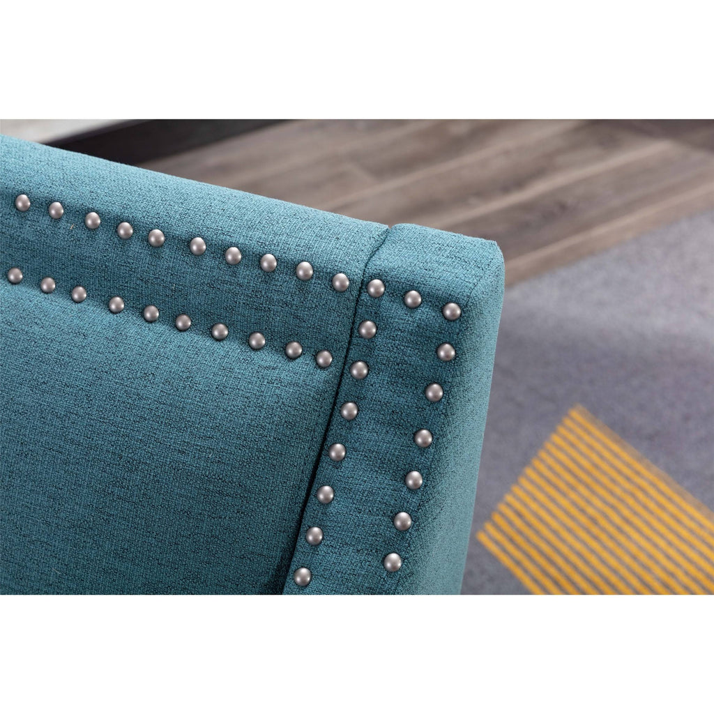 Orange Accent Armchair with Solid Wood Legs E3820