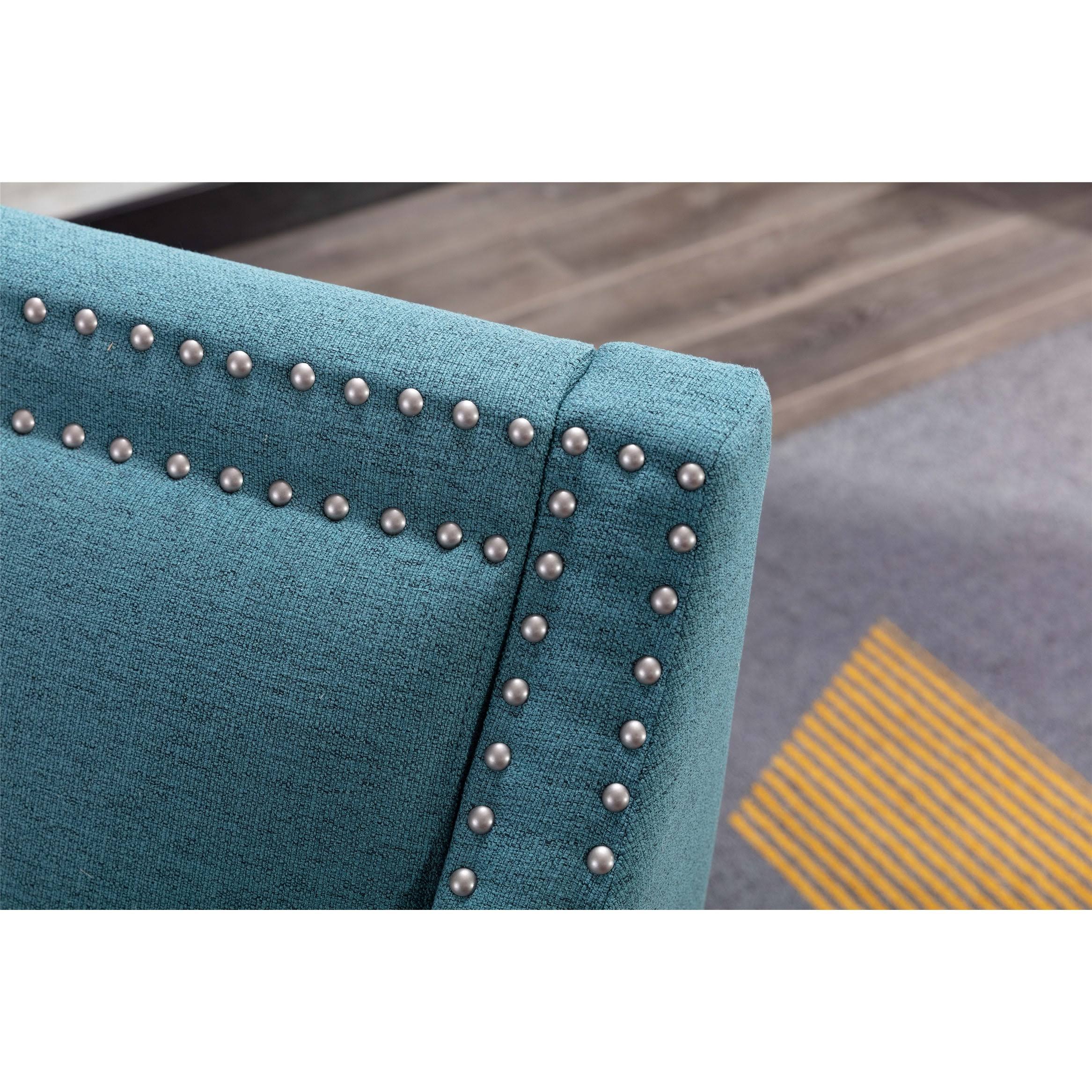 Orange Accent Armchair with Solid Wood Legs E3820