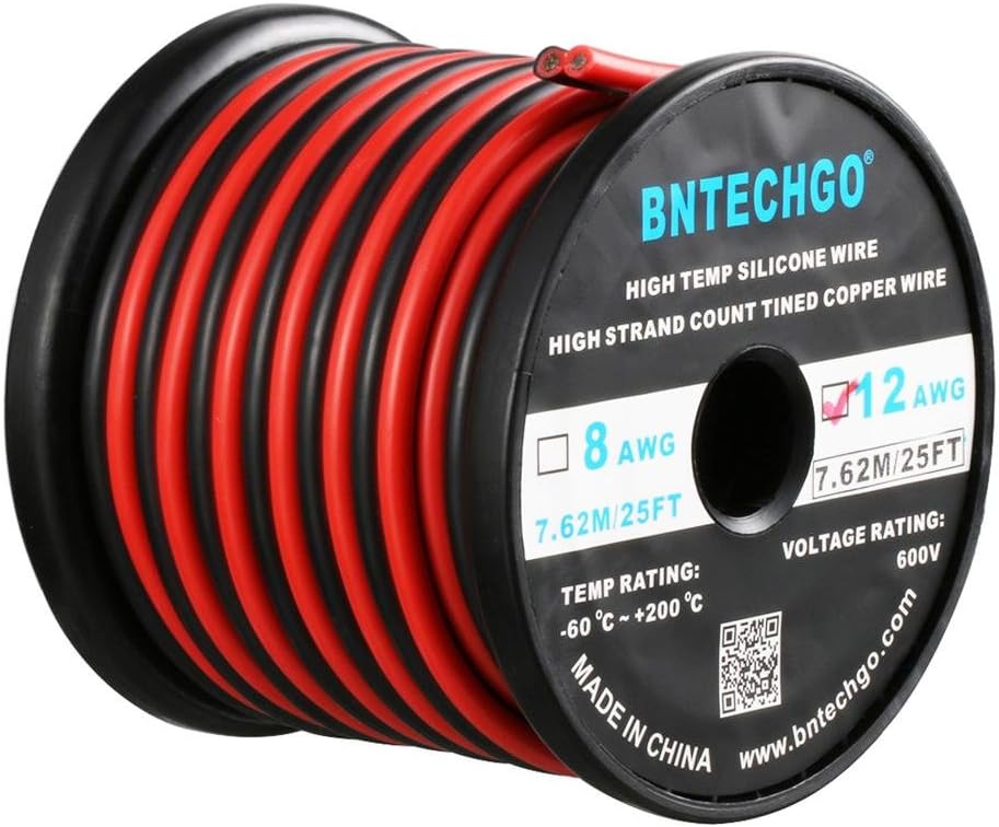10 Gauge 2 Conductor Parallel Silicone Wire Spool Red Black 50ft Stranded Copper Wire H52001