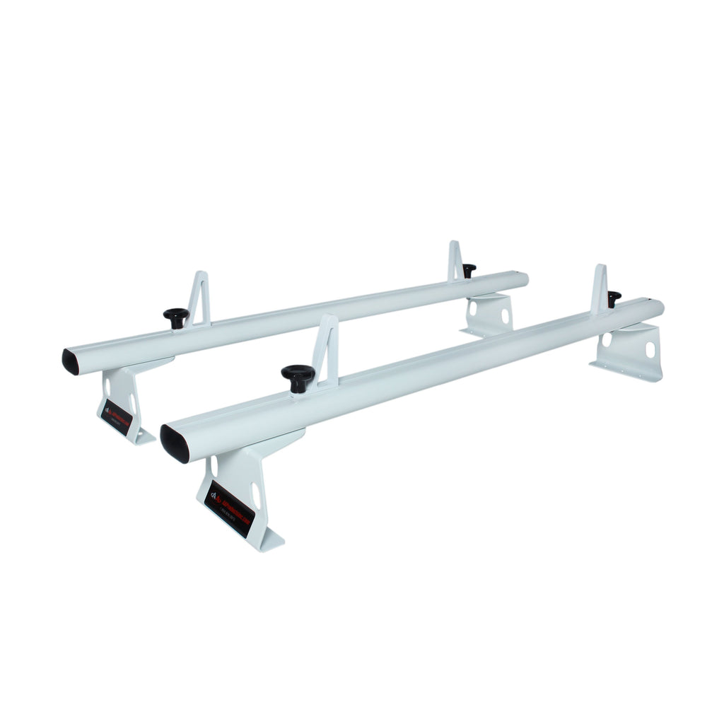 Aluminum 2 Bar Utility Drilling Van Roof Rack System with Ladder Stopper Gloss White R6408