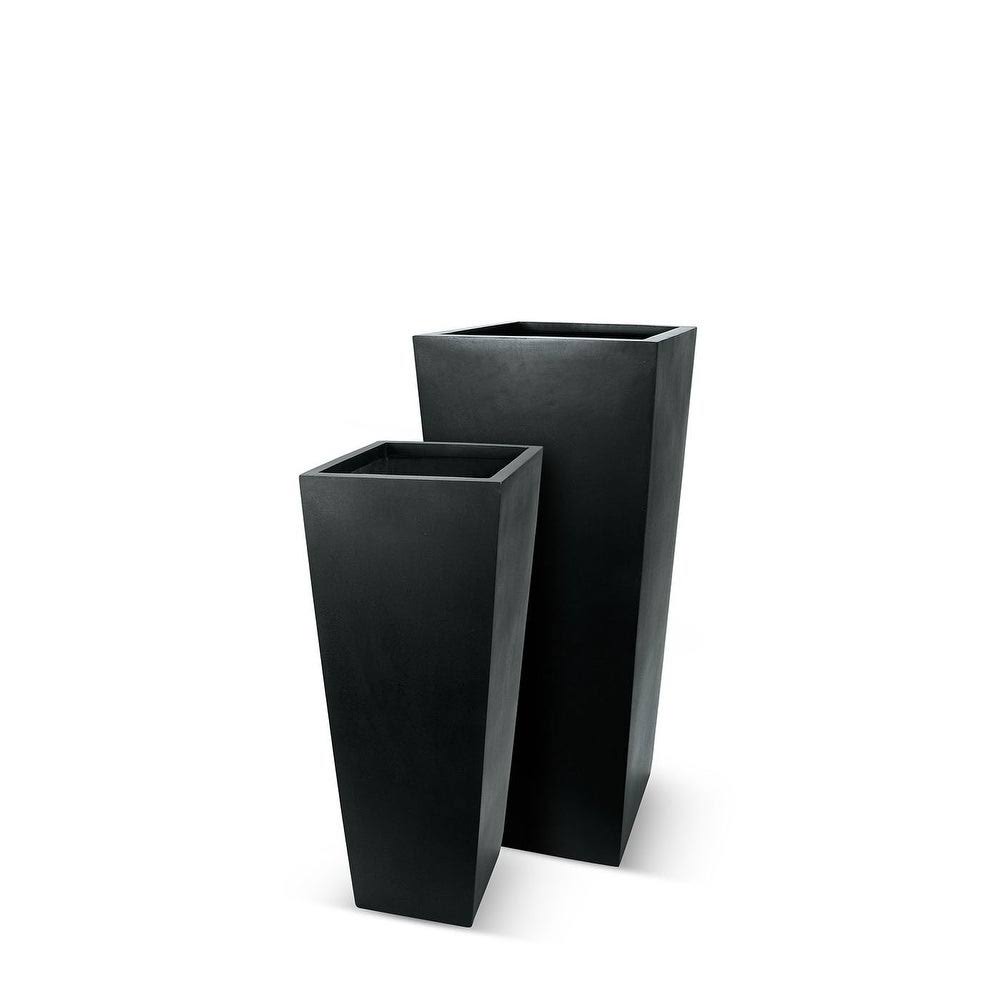 White Tapered Fiberstone Pot W540