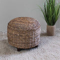 Natural Round Abaca Ottoman E9638