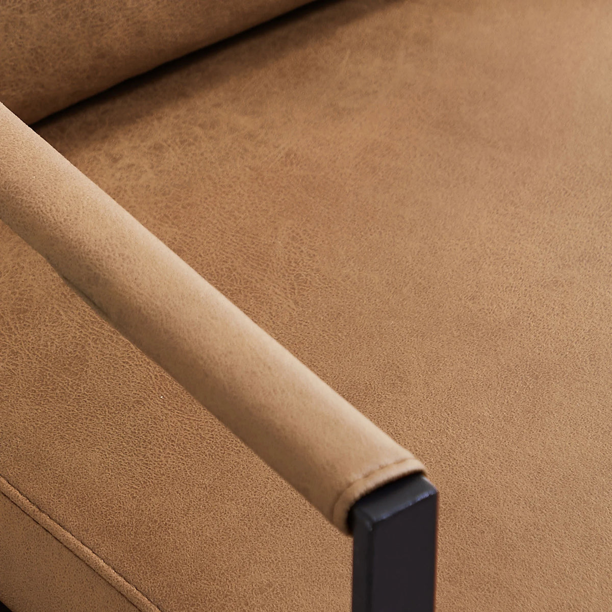 Camel PVC Leather Accent Chair with Metal Frame X13316