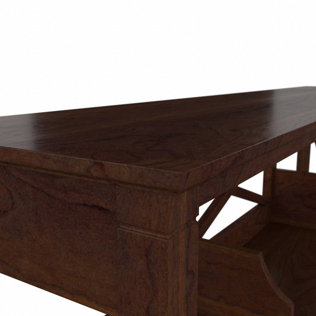 Dark Gray Hickory L Shaped Desk with Hutch and 2 Drawer Mobile File Cabinet R943