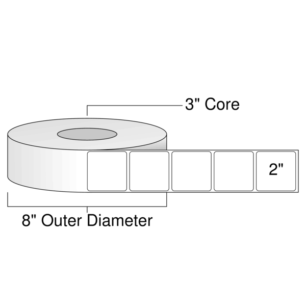 2x22 Removable Direct Thermal Labels, 1 Roll, 3x22 Core C156604