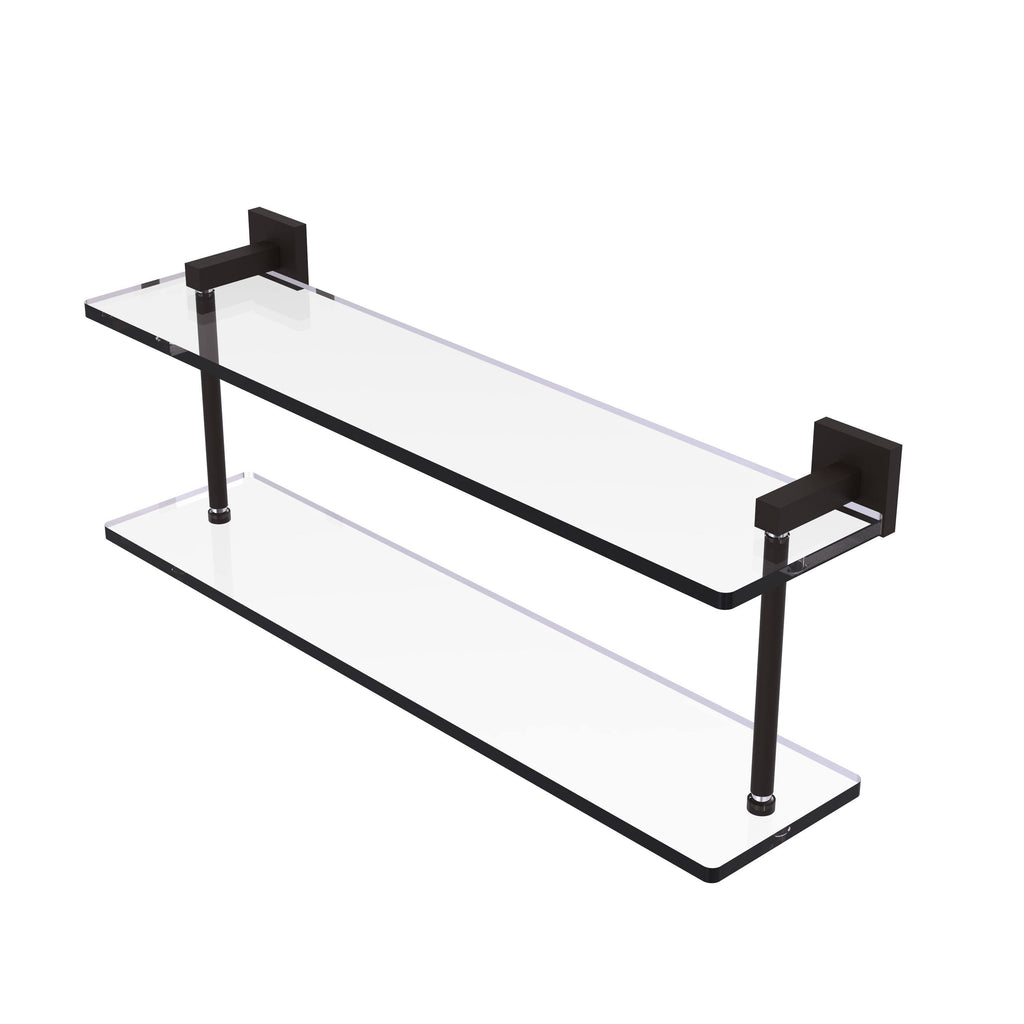 22 inch Two Tiered Glass Shelf Oil Rubbed Bronze V656