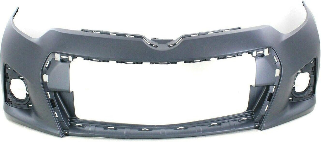 Primed Front Plastic Bumper Cover Fascia with Fog Light Holes for 2014-2016 Toyota Corolla Sedan R366793