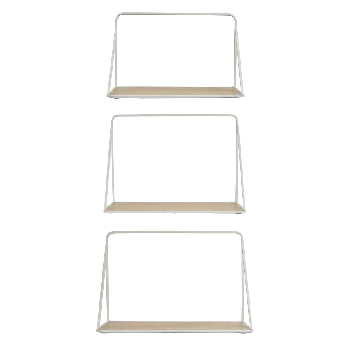 White Metal Wall Storage Set of 2 D140