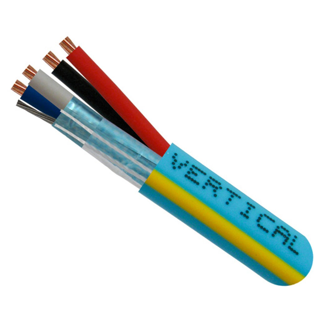 Teal with Yellow Stripe Shielded Data and Power Cable, 1000ft Spool S7265