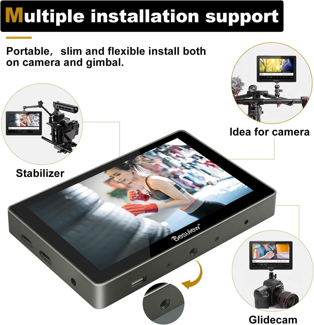 7 inch 2600nits Touch Screen Field Monitor with 4K Input/Output E637548