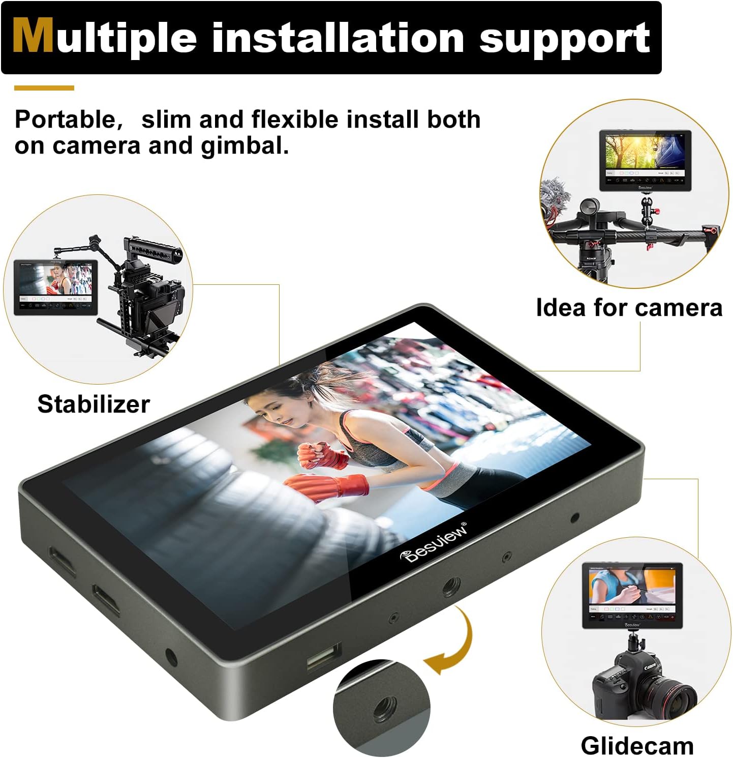 7 inch 2600nits Touch Screen Field Monitor with 4K Input/Output E637548