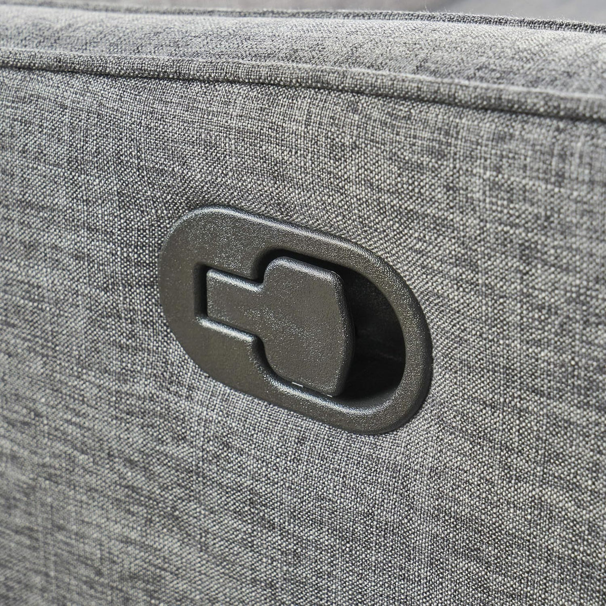 Grey Black Buttoned Fabric Reclining Loveseat F15642