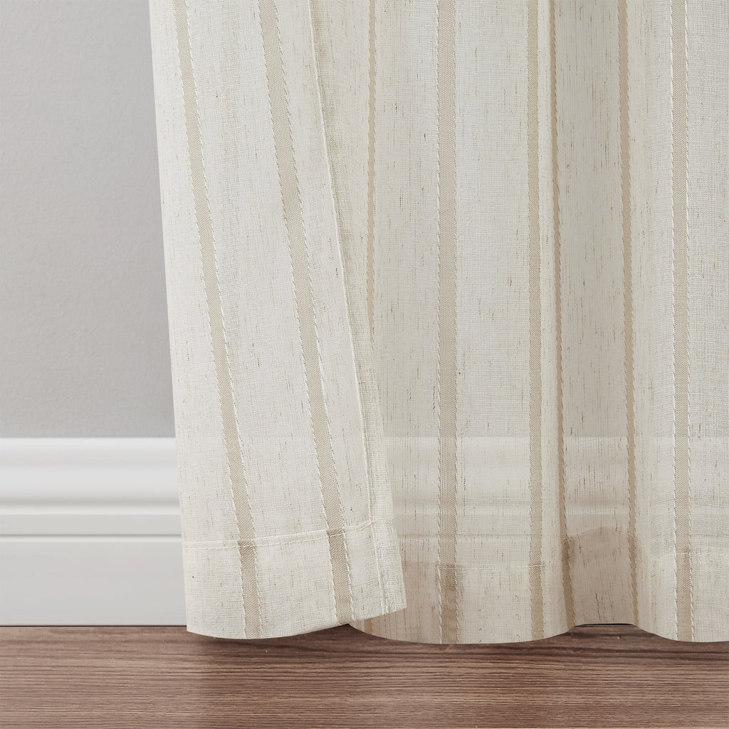 Taupe Light Filtering Tie Top Curtain Panel Pair, 76" x 95" G5798