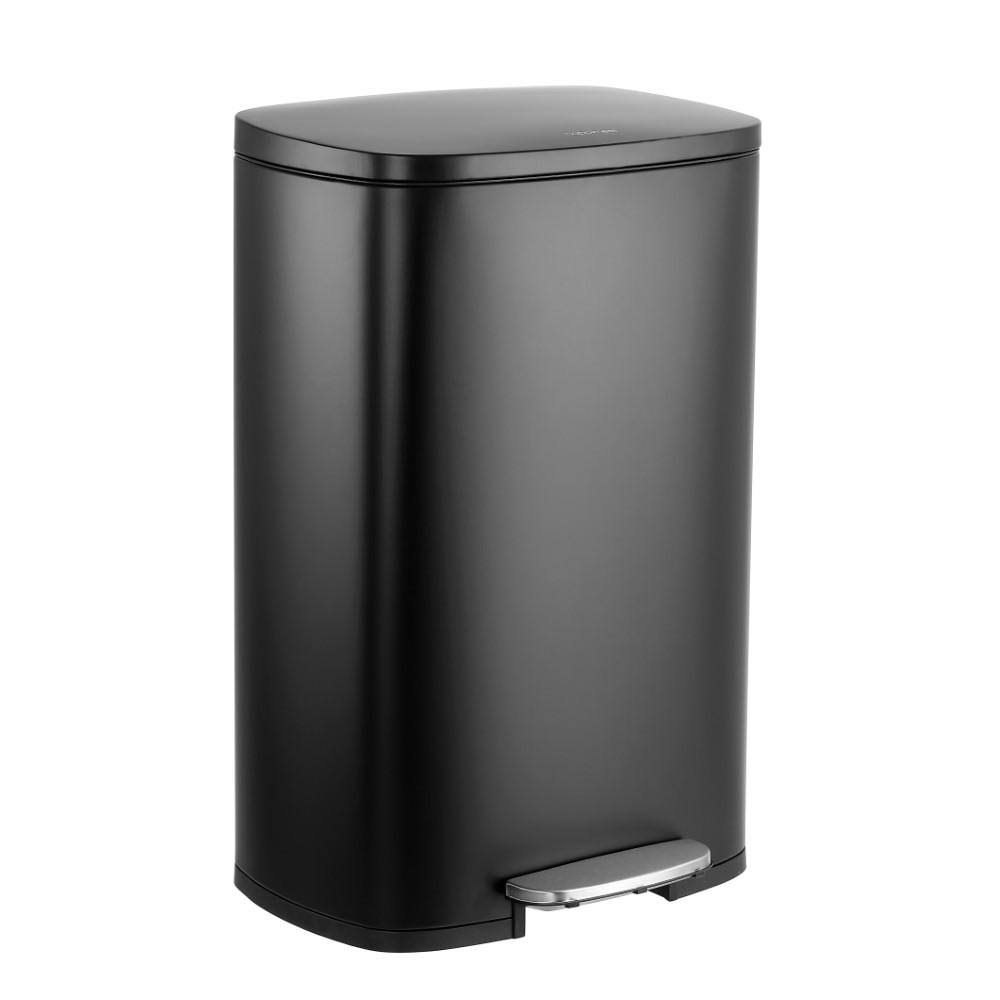 Rectangular 13-Gallon Stainless Steel Trash Can with Soft-Close Lid Z6786