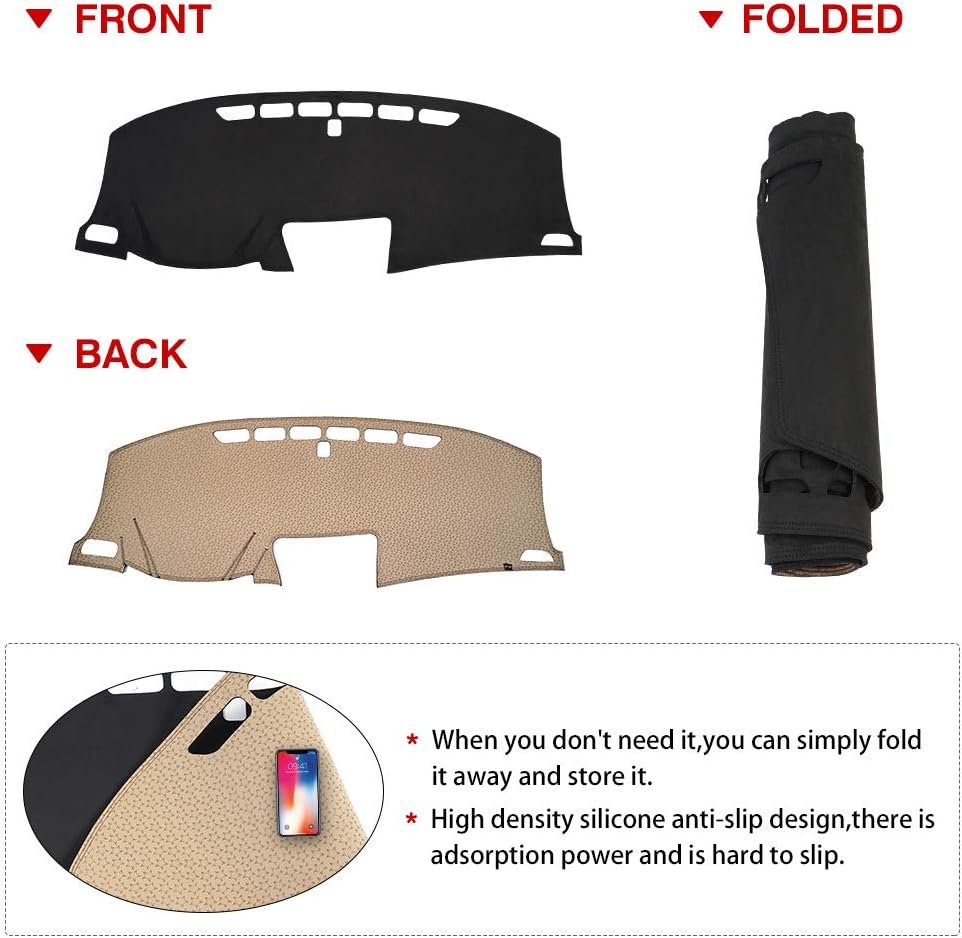 Flannel Dashboard Cover Nonslip Dash Mat Protector Y55586