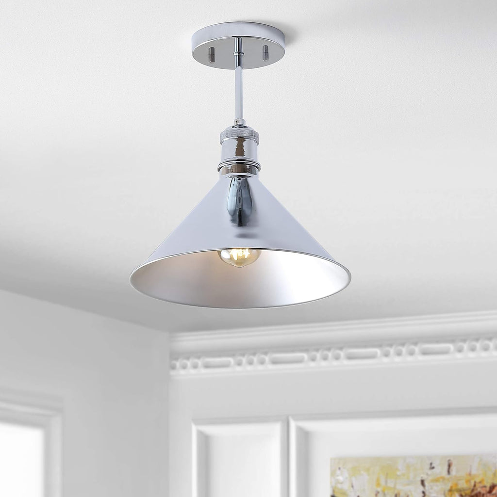 Chrome Metal LED Semi-Flush Mount, Pack of 2 Z68608