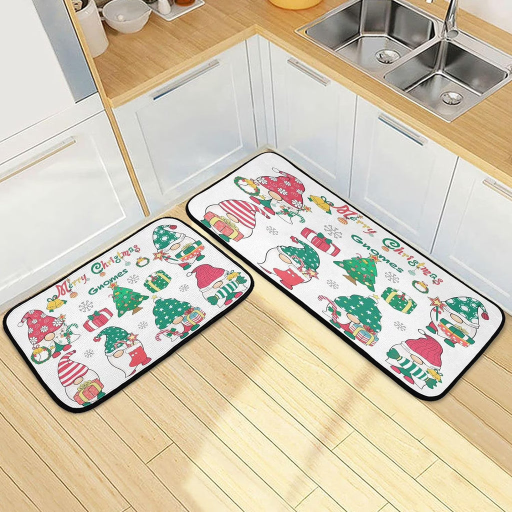 Anti Fatigue Snowflake Kitchen Mats Set of 2 Non Slip Rug T8714